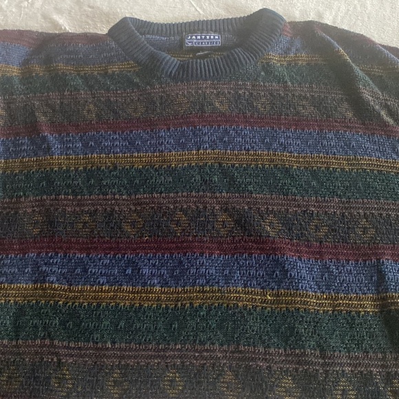 Vintage Jantzen Sz XL Stripe Grandpa Knit Sweater - Picture 5 of 5